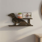 “Handcrafted Dachshund Double Wall Shelf – Unique Dog Lover Home Décor”