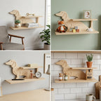 “Handcrafted Dachshund Double Wall Shelf – Unique Dog Lover Home Décor”