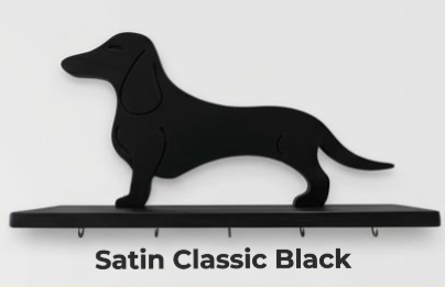 Standing Mini Dachshund Shelf & Leash Holder