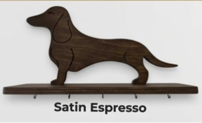 Standing Mini Dachshund Shelf & Leash Holder