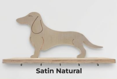 Standing Mini Dachshund Shelf & Leash Holder