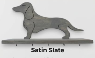 Standing Mini Dachshund Shelf & Leash Holder