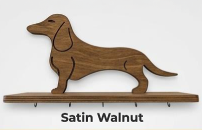 Standing Mini Dachshund Shelf & Leash Holder